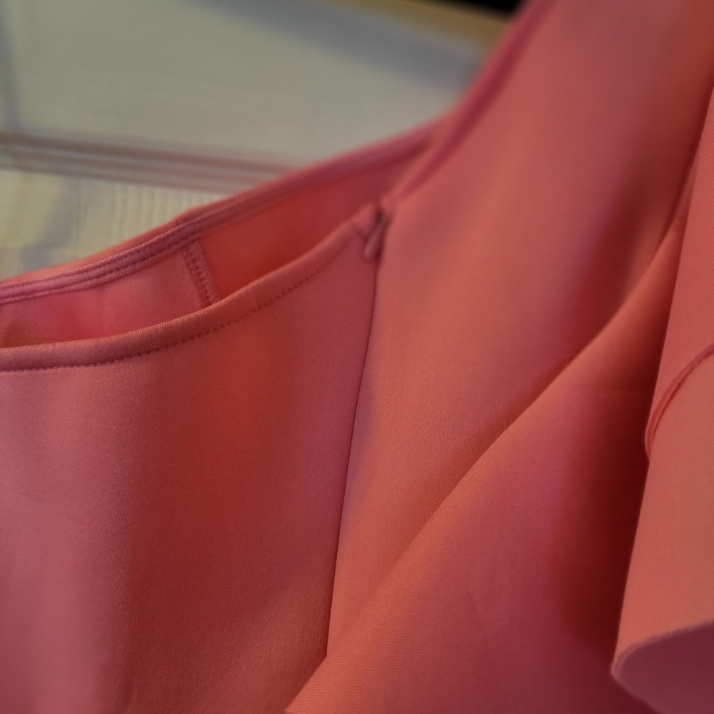 Pink One-Shoulder Ruffle Dress - Picture 5 of 5